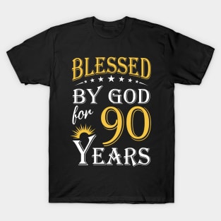 Blessed By God For 90 Years 90th Birthday T-Shirt